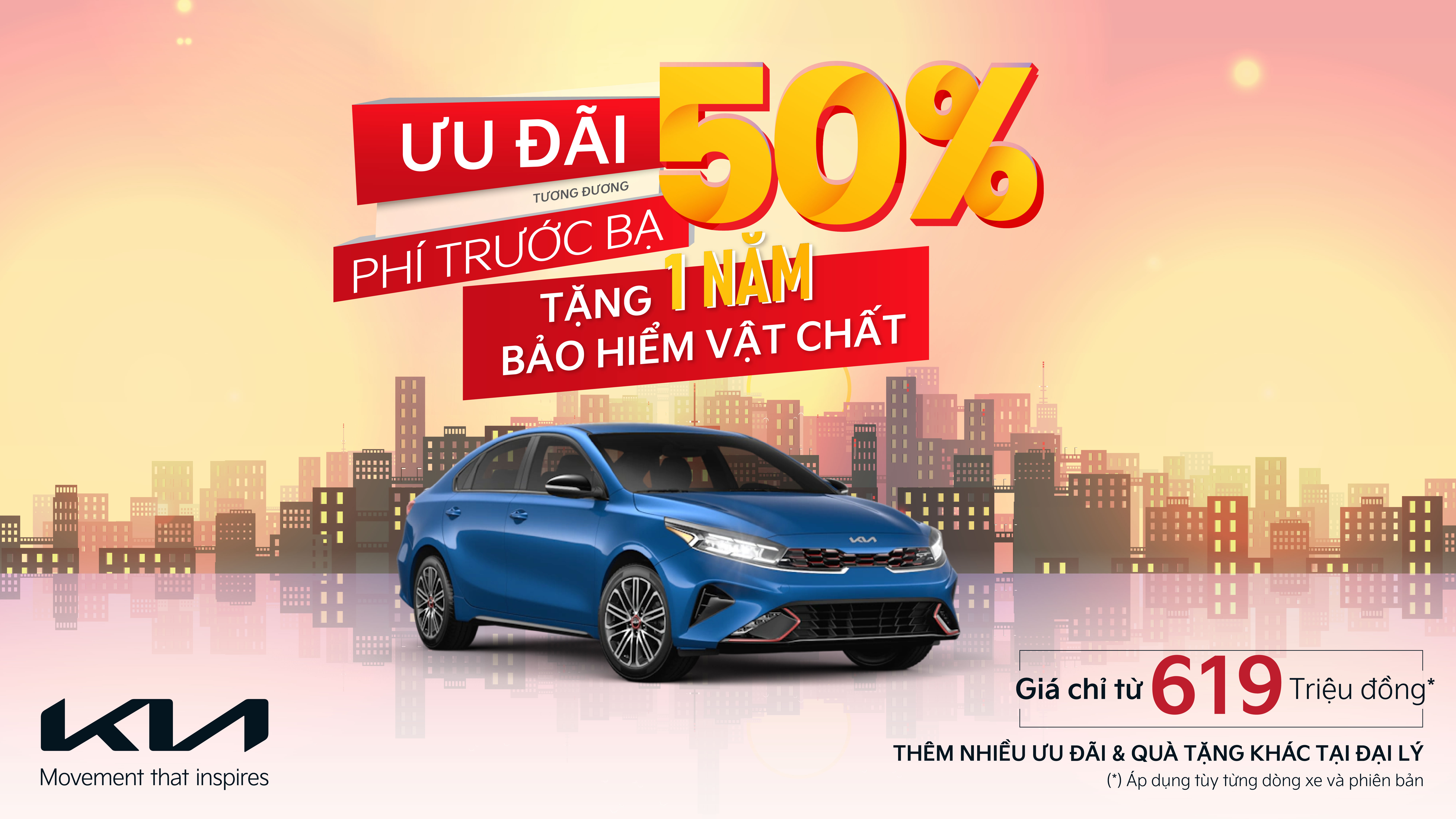 Kia K3 ưu đãi tương đương 50% phí trước bạ, tăng sức cạnh tranh với các mẫu xe trong phân khúc C-sedan