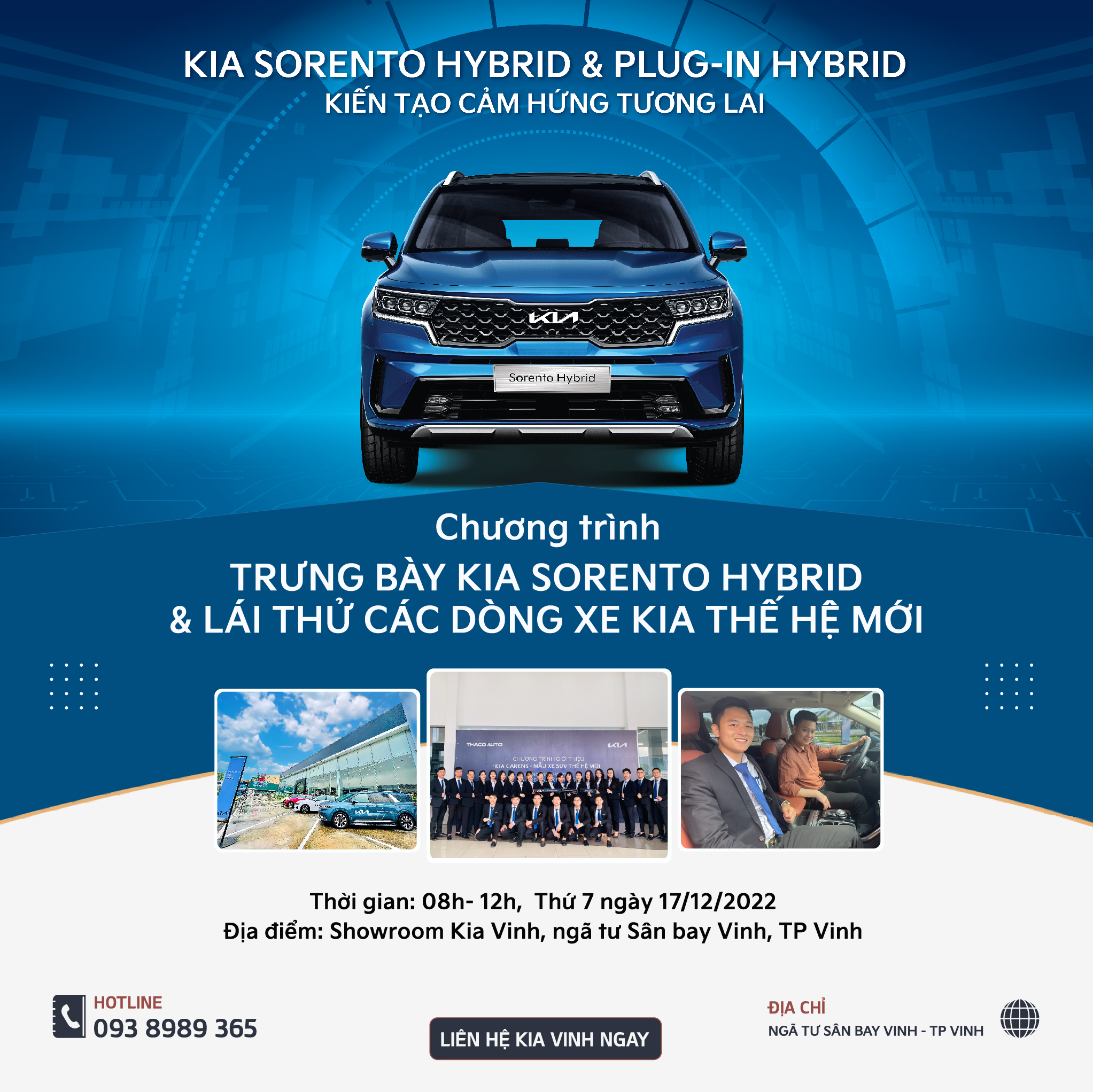 Chương Trình Trưng Bày Kia Sorento Hybrid & Lái Thử Các Dòng Xe Kia Thế Hệ  Mới | Kia Vinh